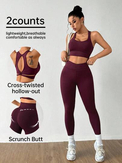 Dewbera 全新多功能夏季户外运动跑步健身瑜伽锻炼两件套，无袖上衣和紧身裤健身女士套装