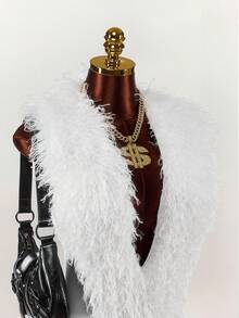 Y2K Amplova Party Style Silver Furry Neck Splice PU Sexy Women's Jumpsuit Women Body Suit Backless Sexy Women Clothes Bodysuits For Women Sexy, Autumn/Winter Thanksgiving And New Year Party - Multicolor - View 12