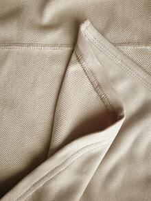 Easithlete Casual Loose Sweatshirt Sexy Jacket Sweatshirt Y2k Sexy Blouse Gym Gym Outfit Beige Workout Top Beige Top Gym Top - Apricot - View 8