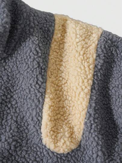 Men's Casual Colorblock Plush Jacket, Autumn/Winter