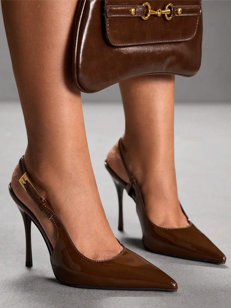 CUCCOO SZL Women's Fashion Backless Stiletto High Heel Pumps, Suitable For Commuting, Dating, Party, Vacation And Other Occasions For Christmas Spring Shoes