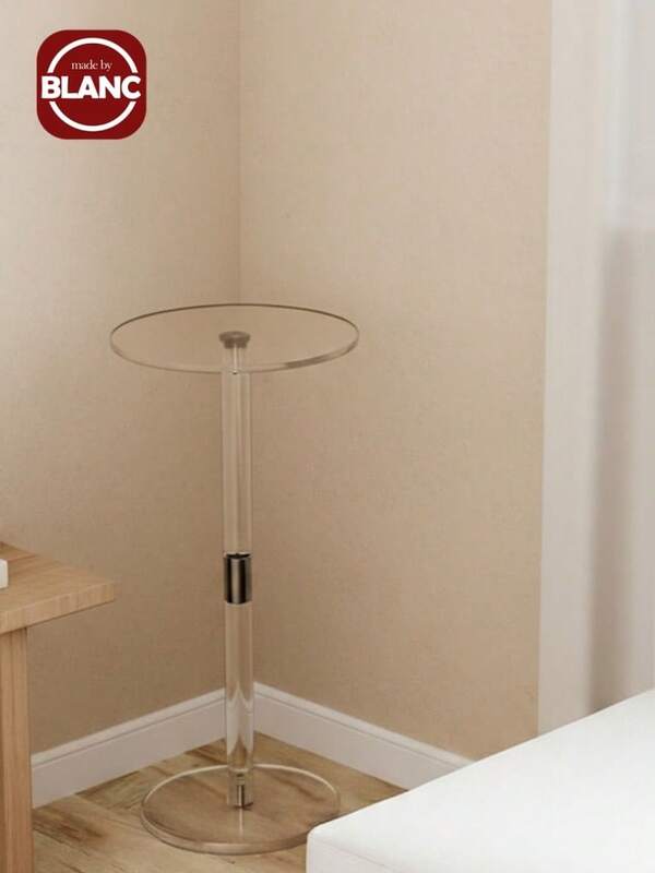 Transparent Coffee Table, Acrylic Edge Table, Nordic Minimalist Creative Fashion Corner Table, Modern Small Round Table, Small Space Beverage Table