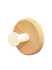 Minimalist Wooden Style, Suitable For Bedroom, Bathroom, Foyer And Other Scenes, Retains Natural Wood Tone, No Excessive Patterns, Compact Hook Shape, Smooth Edges, Wall-Mounted Hanging Hooks Won't Damage Walls, Strong Adhesive Bathroom Hooks, Hanging Clothes Rack, Wall-Mounted Wooden Hooks, No Drilling Required
