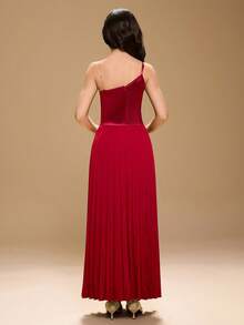 Váy xếp ly màu đỏ tía cho thiếu nữ, váy dự tiệc Giáng sinh màu đỏ thanh lịch, váy dạ hội trang trọng - Màu Đỏ Sâu - Xem 2