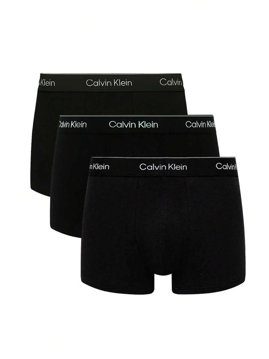 Calvin Klein 男士平角内裤 3 条装 - Black and Black - 查看 1