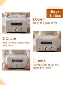 SHEIN 10 个 45/65/100 厘米透明一次性厨房用具防尘罩带松紧带加厚防尘家具保护套，适用于烤箱、压力锅、搅拌机、烤面包机、空气炸锅、速溶锅等小家电，适用于学校、办公室、家庭、旅行、包包、收纳