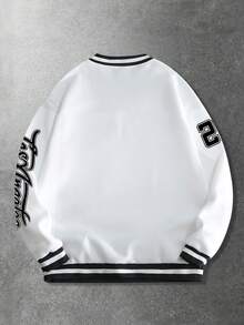 ROMWE MEN Prep 男士休闲字母印花卫衣，秋冬季长袖上衣