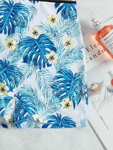 Traje de baño de una pieza con estampado tropical, estampado aleatorio - Multicolor - Ver 6