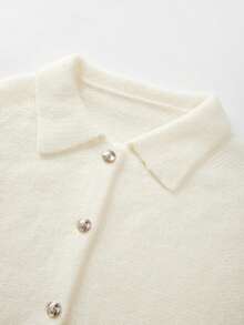 Franclia New Autumn/Winter High-End Fringed Shawl Cardigan, Elegant Knitted Sweater For Women - Apricot - View 5