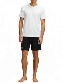 Under Armour UA Men's Sports Shorts Elastic Waist Breathable Soft Summer Gym Daily Black 1376955-002 - Black - View 3
