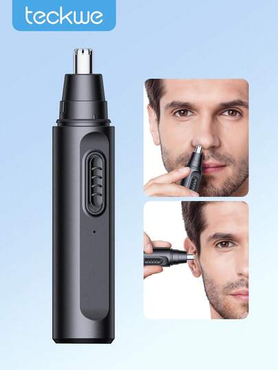 Teckwe Electric Nose Trimmer, USB Rechargeable Trimmer For Nose And Ear Hair, Nose Hair Shaver For Women And Men,Painless Eyebrow And Facial Hair Removal Device Battery Capacity 500mAh