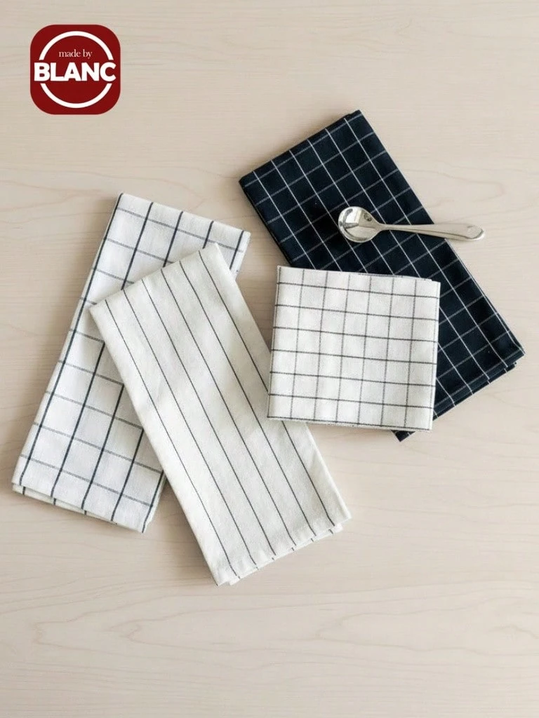 1pc/2pcs/4pcs Black Rectangle (15.75*23.62 Inches) Kitchen Towel, Tea Towel, Dining Cloth Set, Simple Jacquard Striped Plaid Pattern, Large Size Multi-Purpose Kitchen Cloth, Can Be Used As Napkin, Hot Pad, Dish Cloth, Cover Cloth, Suitable For All Seasons - Multicolor - View 1