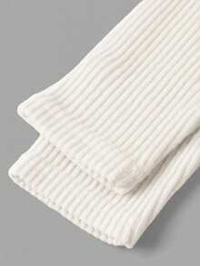 Firerie Kids Firerie Kids 两件套少女休闲针织不对称领T恤和阔腿裤套装，适合秋冬季日常休闲穿着 - 杏色 - 查看 5