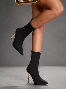 CUCCOO SZL 女式修身细高跟靴 - 黑色 - 查看 9