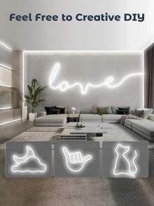 1m/2m/3m/4m/5m LED 触摸激活霓虹灯带，USB 可调光柔性灯带，适用于装饰、直播、化妆镜和浴室 - 白色 - 查看 3