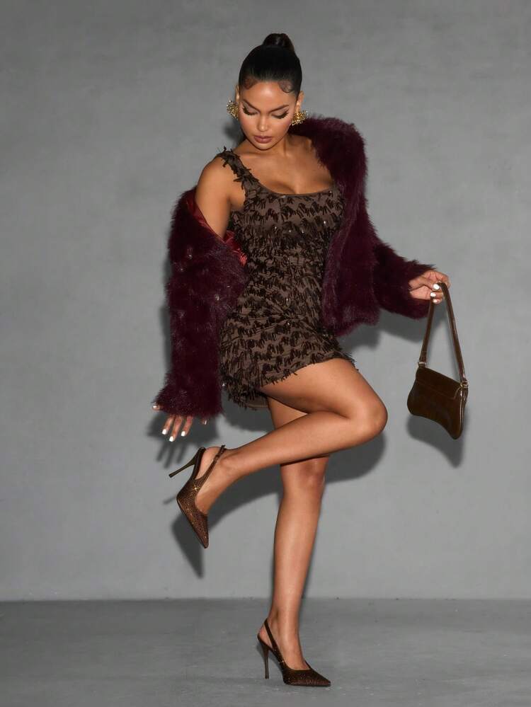 CUCCOO SZL Women's Fashion Rhinestone Hollow-Out Stiletto Heels, Suitable For Commuting, Dating, Party, Vacation And Other Occasions For Christmas Spring Shoes