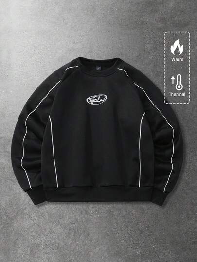 Street Life Felpa unisex con stampa grafica, stile casual da strada, felpa corta per autunno/inverno