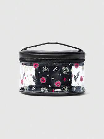 Fairycore 1 Stück schwarze Gothic-Stil Augen-Muster Makeup Tasche mit großer Kapazität