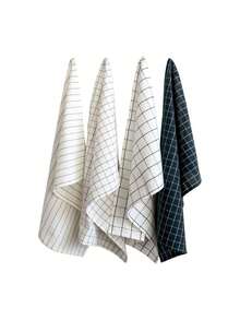 1pc/2pcs/4pcs Black Rectangle (15.75*23.62 Inches) Kitchen Towel, Tea Towel, Dining Cloth Set, Simple Jacquard Striped Plaid Pattern, Large Size Multi-Purpose Kitchen Cloth, Can Be Used As Napkin, Hot Pad, Dish Cloth, Cover Cloth, Suitable For All Seasons - Multicolor - View 10
