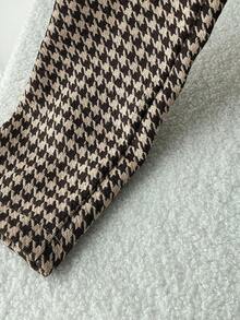 Franclia 优雅千鸟格西装外套和棕色百褶裙套装，秋冬 - 彩色 - 查看 4