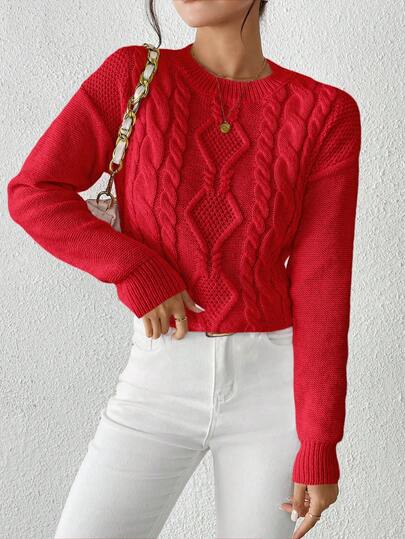 LanaWest Women's Solid Color Minimalist Everyday Pullover Sweater