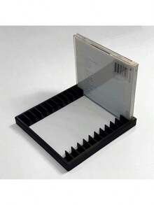 Retro Style 3D Printed CD/DVD Storage Rack - Holds 12 Discs, Fashionable Black Plastic Storage Box For Desktops, Suitable For Music And Game Disc Collection, Music CD Rack | CD Display Rack, CD Album Storage, CD Storage Box, Shelf Divider, CD Disc Organizer