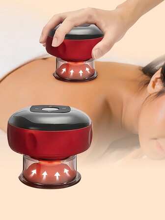 Teckwe 1pc 800mAh Electric Vacuum Cupping, Scraping, Skin Massage Device, Body Heating, Scraping, Suction Cup Treatment Set, Health And Portability
