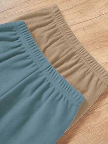 SHEIN Genkimix Kids 男童保暖内衣四件套，黑色和灰色长袖上衣和长裤