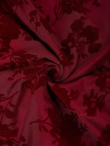 SHEIN Clasi New Year Clothes,Women's Elegant Waist-Cinching Slim-Fit Jacquard Midi Dress, Suitable For Daily, Party And Multiple Occasions, Autumn/Winter Red Dress For Women New Year Dress Christmas Party Dress Thanksgiving Outfit For Women Party Dress Formal Dresses For Women Luxurious Party,Red Dresses For Women,Christmas Dresses For Women