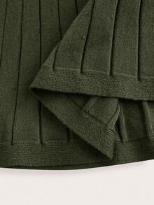 Modelyn Plus Size Elegant Commuter Solid Color Short Sleeve Knit Top And Mermaid Hem Skirt Set - Army Green - View 9