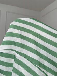 Comfortcana 大码女式腰带条纹阔腿宽松休闲裤 - 彩色 - 查看 6