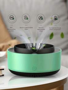 JMMO 1PC智能烟灰缸，自熄烟灰缸。智能净化，一键操作，多重过滤，低噪音强力风扇。电池供电（2节5号电池）。多场景使用，适用于家庭客厅、会议室办公室、酒店大堂、娱乐棋牌室。完美的礼物。 - 灰色 - 查看 3