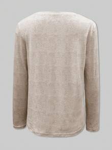 EMERY ROSE Women's Round Neck Long Sleeve Printed Element Design T-Shirt - Multicolor - View 2