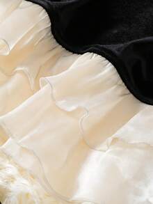 DreamSkyne Bộ 2 món áo dài tay phối ren kiểu Pháp cao cấp thanh lịch, thắt eo ngọc trai, viền bèo nhún dành cho nữ cỡ lớn và chân váy chữ A nhung tối giản, thích hợp cho mùa thu/đông, trở lại trường, tốt nghiệp, ngày lễ, ngày lễ tình nhân, giáng sinh, lễ hội âm nhạc, ngày của mẹ, halloween, lễ tạ ơn, lễ phục sinh, quốc khánh, dạ tiệc, hẹn hò, tiệc tùng, đám cưới, đi chơi - Nhiều màu - Xem 4