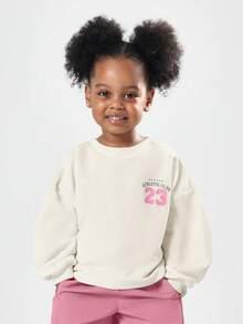 SUMWON Girls Athletic Club Number 23 Sweatshirt Pants Co-Ord Set Long Sleeve Crew Neck Casual Wear Vacation - Pink - View 3