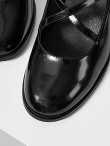 Mnmlis Casual Minimalist Black Chunky Heel Versatile Women's Pumps For Christmas - Black - View 5