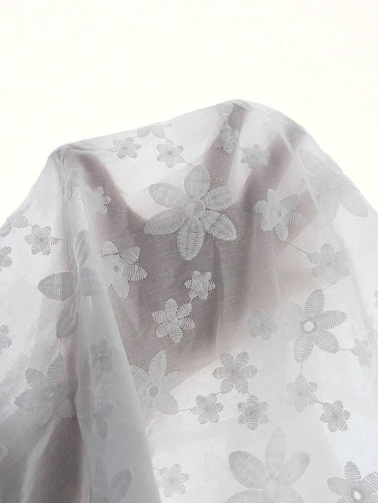 Plus Size Solid Color V-Neck Drop Shoulder Long Sleeve Loose Elegant Embroidered Long Sleeve Blouse Top,Autumn/Winter,Going Out,2025 New,Simple And Fashionable For Everyday Wear, Winter,Comfortable And Breathable,Christmas,New Year,Thanksgiving, Women White Blouses