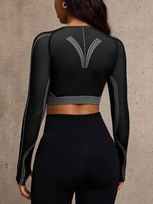 Dewbera Seamless Yoga Sports Top, Graphic Design - Multicolor - View 2