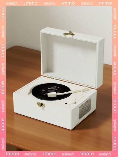 JMMO 带扬声器的可充电皮革 CD 播放器，内置 3600mAh 电池，节日礼物，适合家居装饰的 BGM 播放器，复古，怀旧