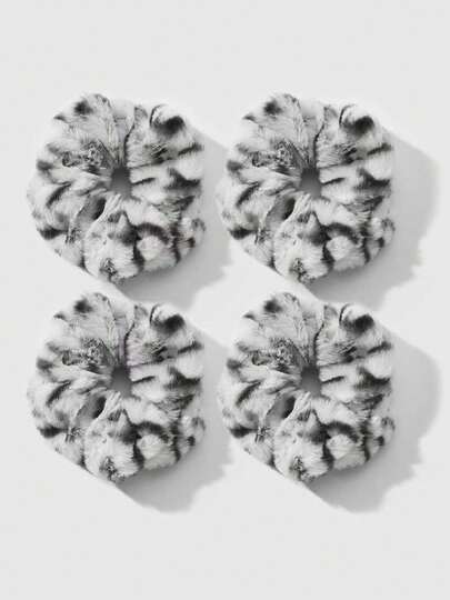 Kawaii مجموعة ربطات شعر فاخرة ذات طبعة نمر أبيض وأسود فاخرة وكلاسيكية، مناسبة للنساء للاستخدام اليومي أو كهدية، 2 قطعة