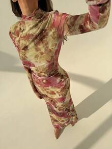 Aloruh Váy ôm họa tiết hoa thanh lịch dành cho nữ - Nhiều màu - Xem 5