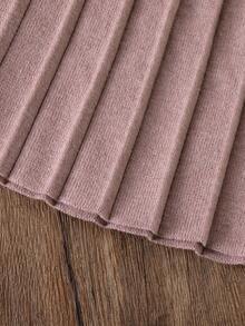 Conjunto de suéter para niñas preadolescentes, suéter de punto hecho a mano con cuello redondo, botones, manga larga y lazo a juego + falda mini plisada del mismo color, corte holgado, suave y cómodo, adecuado para primavera/otoño, uso diario, exterior, viajes, vacaciones, hogar y juegos de niños