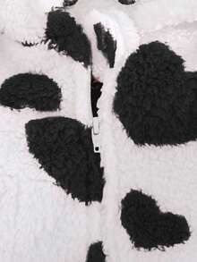 Cozy Pixies 女婴碎花加厚保暖连帽长袖连体衣 黑白奶牛图案婴儿套装 奶牛印花婴儿服 动物印花婴儿服 奶牛印花婴儿连体衣 - 黑色 - 查看 3