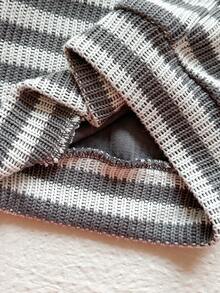 Vintaside Kids 男婴牛仔T恤套装（2件套），黑白条纹绒面面料，春、秋、冬三季保暖，乡村风格，时尚休闲 - 黑與白 - 查看 7