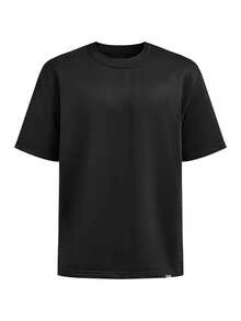 SUMWON 常规款短袖 T 恤和短款两件套 - 黑色 - 查看 3