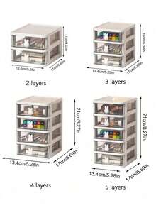 小型桌面收纳盒，带抽屉，办公桌面储物盒，名片/钢笔/铅笔/手机/文具收纳盒，化妆品收纳盒，适用于办公室、学校、家庭 - 彩色 - 查看 23
