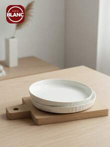 4 件 8.1 英寸加厚白色陶瓷餐盘，北欧风格餐具，意大利面食圣诞礼物 - 彩色 - 查看 2