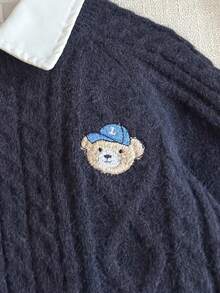 PrepCrw 男童学院风小熊刺绣针织毛衣 - 藍色 - 查看 5