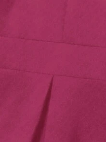 GlowEve CURVE Plus Size Minimalist Solid Color Notched Neck Short Sleeve Dress, Summer - Hot Pink - View 5