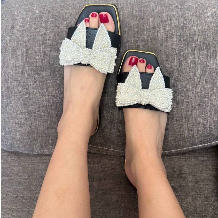 SANDALIAS PARA DAMA, SUPR COMODAS Y BONITAS, COLORES Y TALLAS DISPONIBLES - Blanco y Negro - Ver 1
